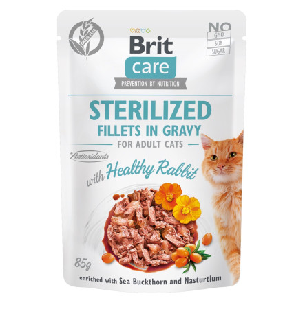Brit Care Cat Fillets in Gravy Sterilized з кроликом для стерилізованих котів 85 г